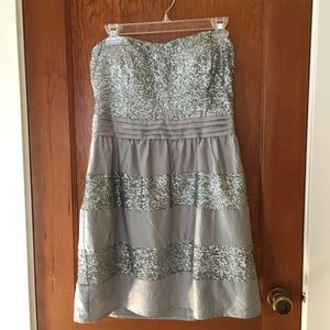 Silver cocktail dress with sequin